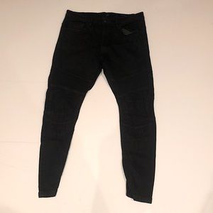 Cotton On 32W Skinny Tapered Black Biker Jeans